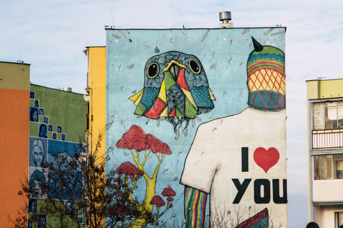 Gdansk street art by bike